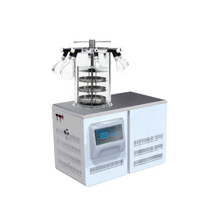 -80C Degree 6Kg/Batch Vial Rubber Stopper Sealing Manifold Lab Freeze Dryer