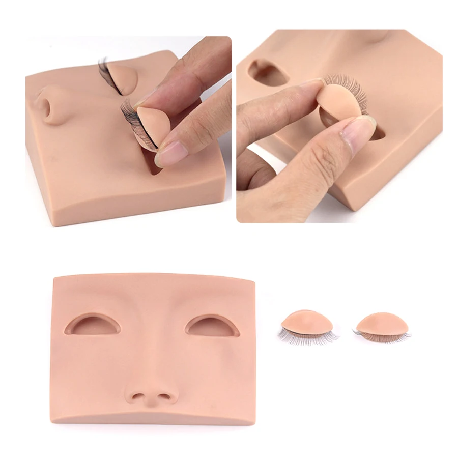 Lashes Extensions Training Lash Removable Eyelid Practice Makeup Model Head Silicone Mannequin Head