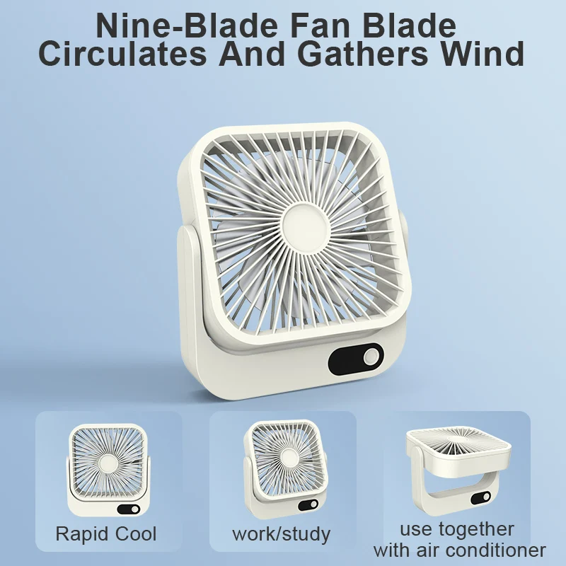 Portable Mini Desktop Fan Electric Table Stand with DC for Laptop Computer Cooler Spanish Operable for Garage Use