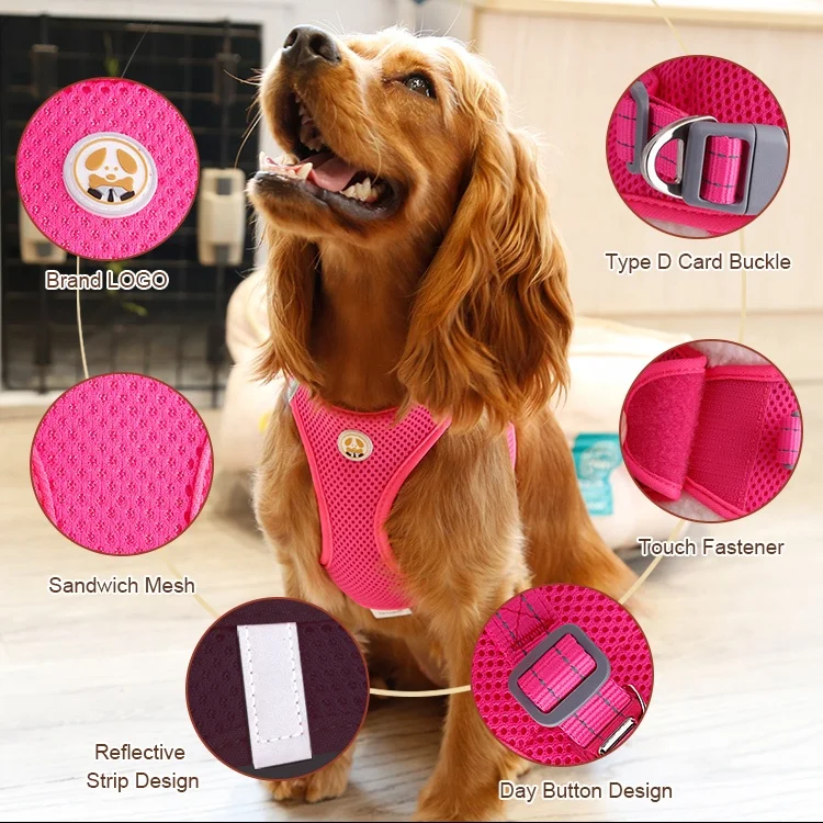 Custom Logo Dog Harness Nylon Recycled Breakaway Curved Plastic Colored Quick Side Release Buckle Dog Harness