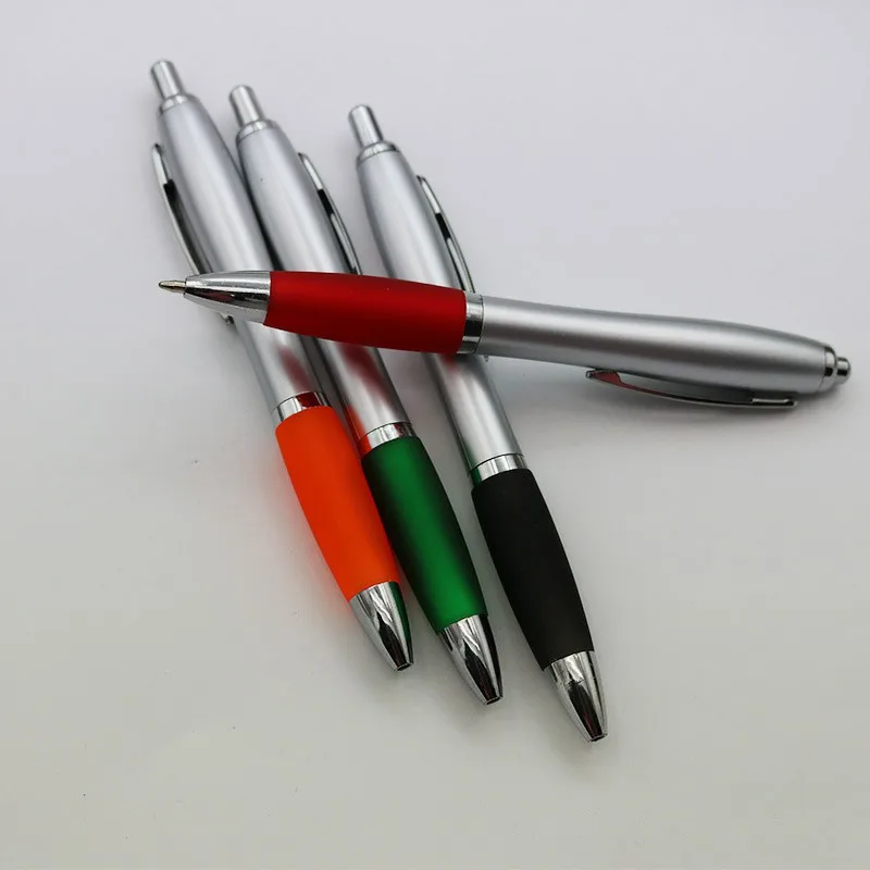Custom logo simple cheap color signature ballpoint pen roller retractable plastic gift button ballpoint pen
