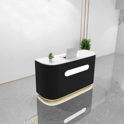 Solid wood reception counter of beauty salon Cashier Small simple modern shop counter