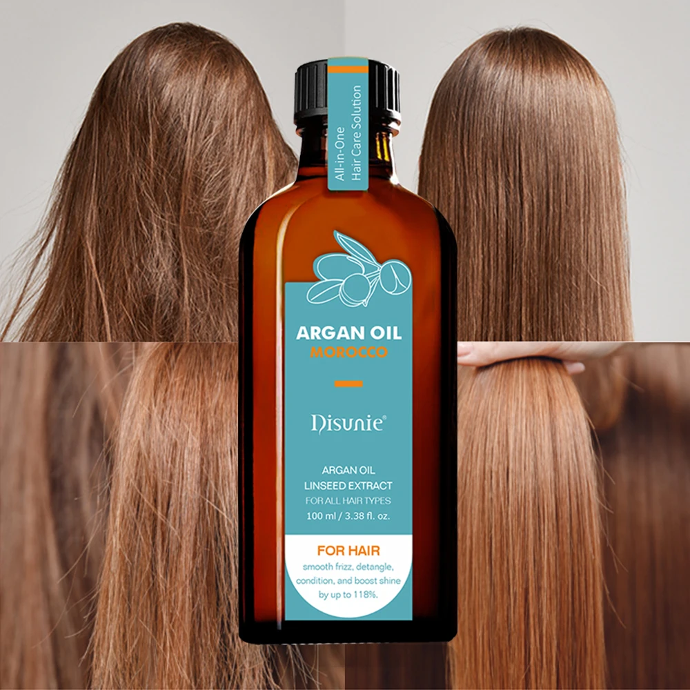 Organic Argan Oil Hair Care Essential Oil With Linseed Extract Smoothing And Nourishing Hair Oil For Women Hair Care Product
