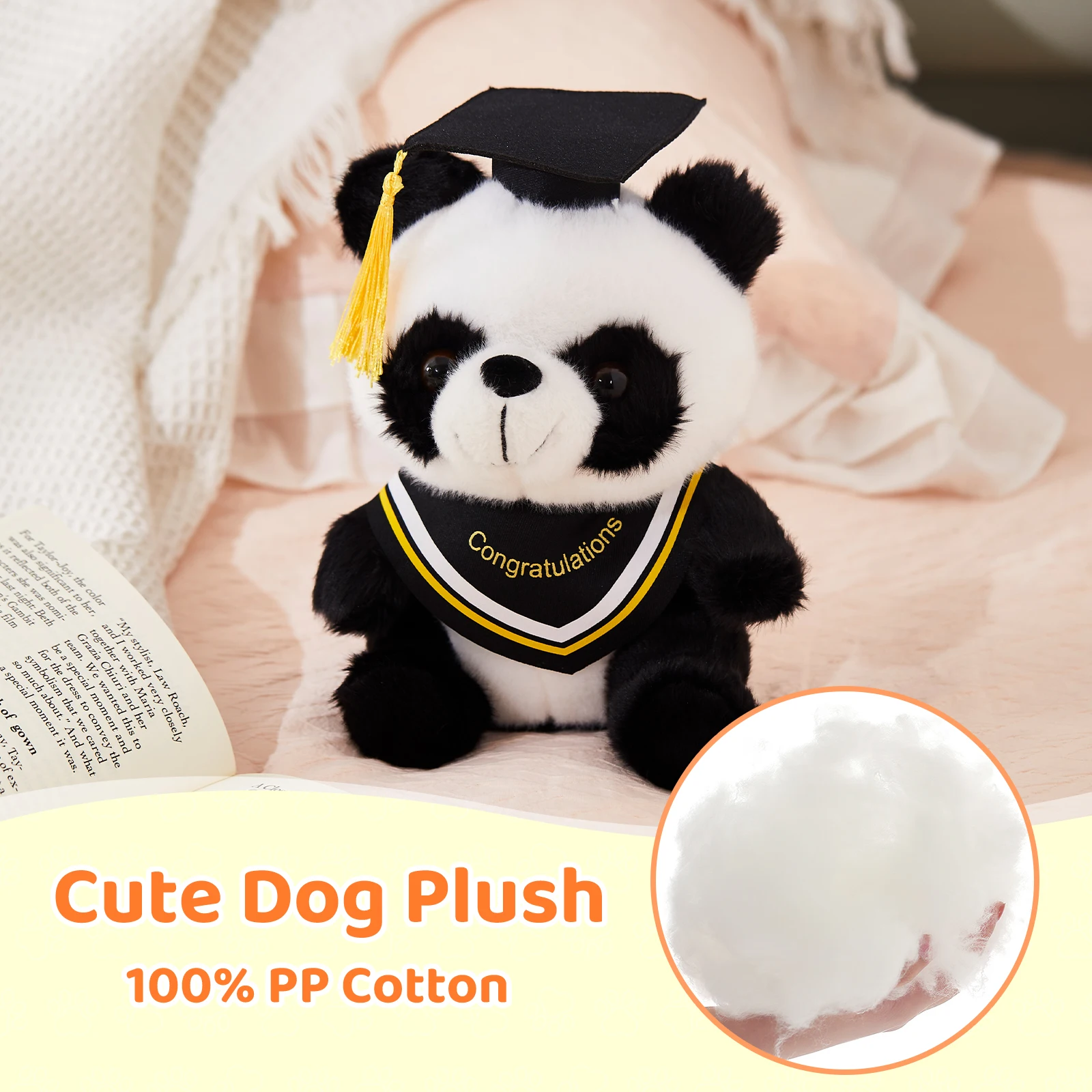 Manufacturer Cartoon Graduation Panda Plush Toy Super Soft Stuffed Animals Great Gifts for Students Friends Wholesale