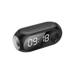 New design Bedroom Table Alarm Clock Colorful Night Light Led Speaker Desktop LED Mirror Display Blue tooth Speakers