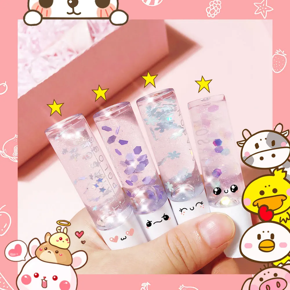 
OEM lipstick partner Moisturizing Lip Oil Transparent Lip Gloss Anti Dry Cleaner Colorless Glitter Lip Pearlescent White Primer 
