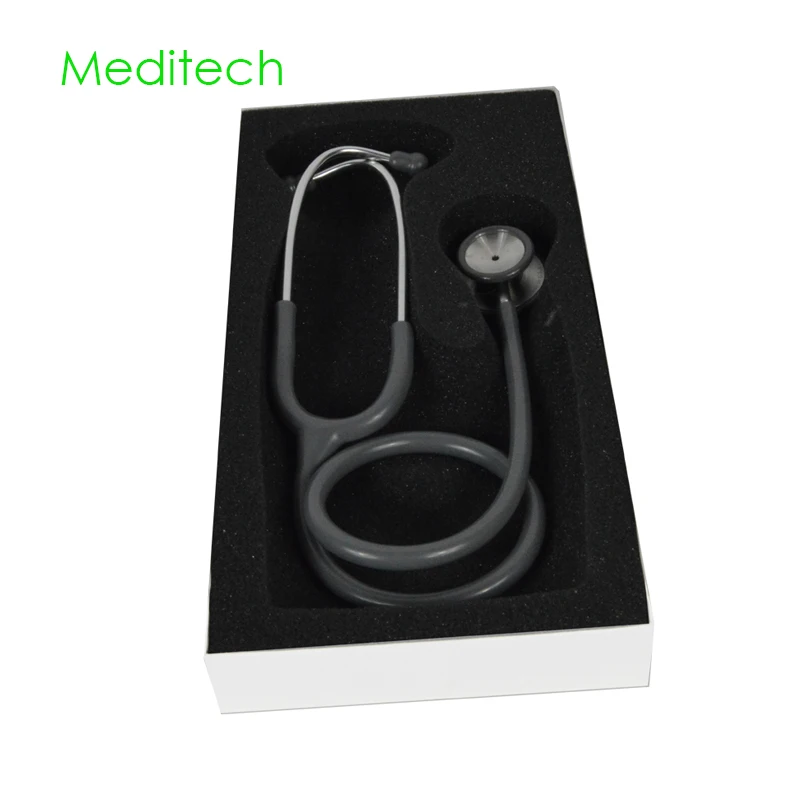 Meditech двойной головкой из нержавеющей стали кардиологии Спецодежда медицинский стетоскоп