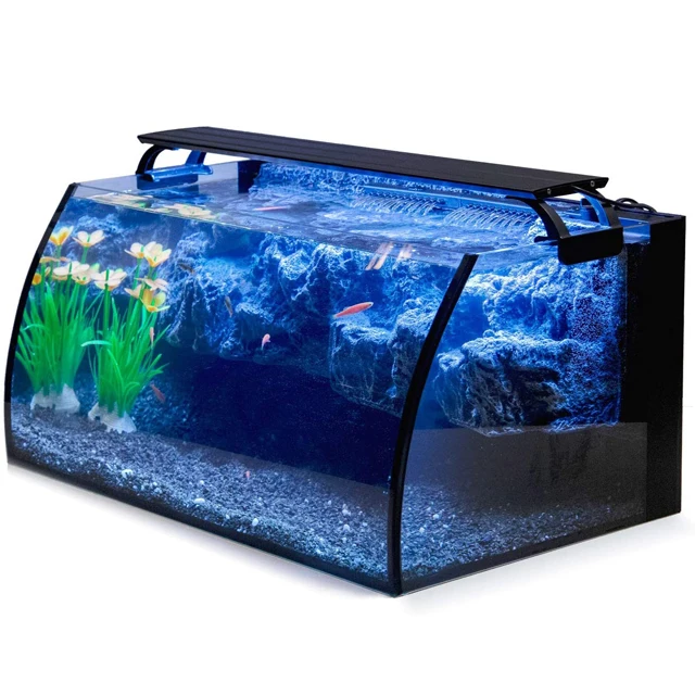 Hygger 8 Gallon LED Glass Aquarium fish tank including 7W Power Filter Pump, 18W Colored led Light, aquarium betta tank