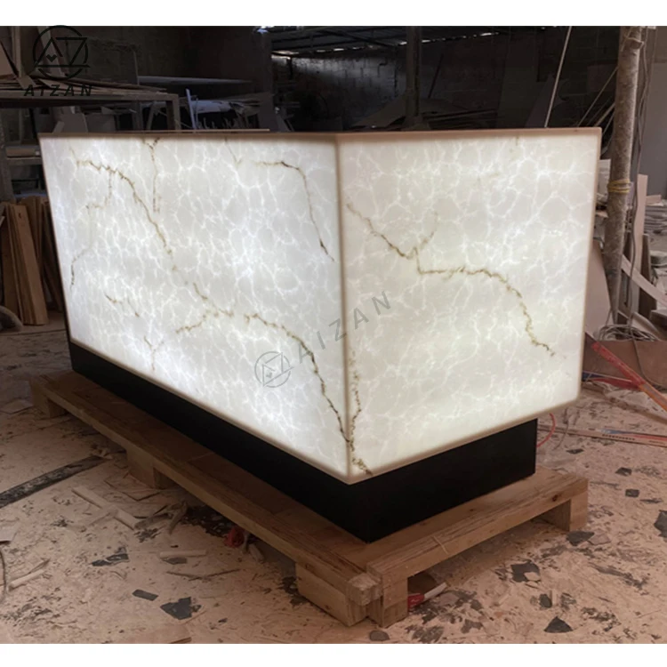 Модный полупрозрачный мраморный камень со светодиодной подсветкой стойка для вина бара напитков ночного клуба мебель ресторана стол на заказ