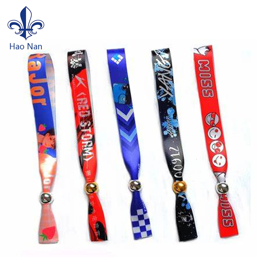 Пользовательские VIP концертные браслеты текстильные браслеты, разработанные с вашим собственным логотипом