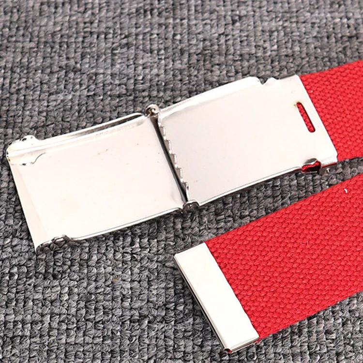 Men Women Casual Fashion Luxury Couples Customized Logo Metal Buckle Tactical Designer Belt Jeans Cotton Multicolor Fashion Belt