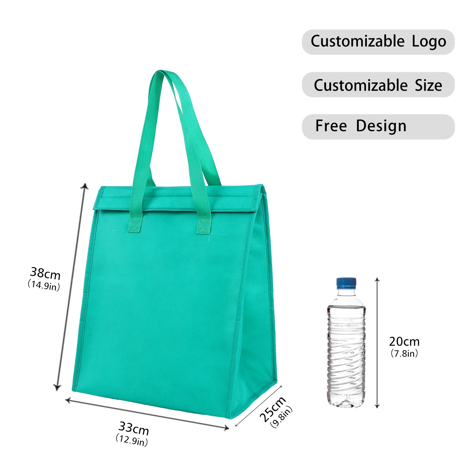 Custom Logo Insulated Lunch Cooler Bag Foldable Thermal Technology Home Refrigerator Grocery Shopping Personalized Cooler Holder