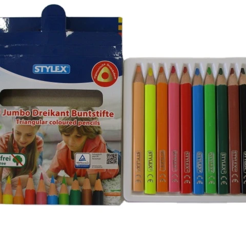 10 шт. пластиковых цветных карандашей jumbo