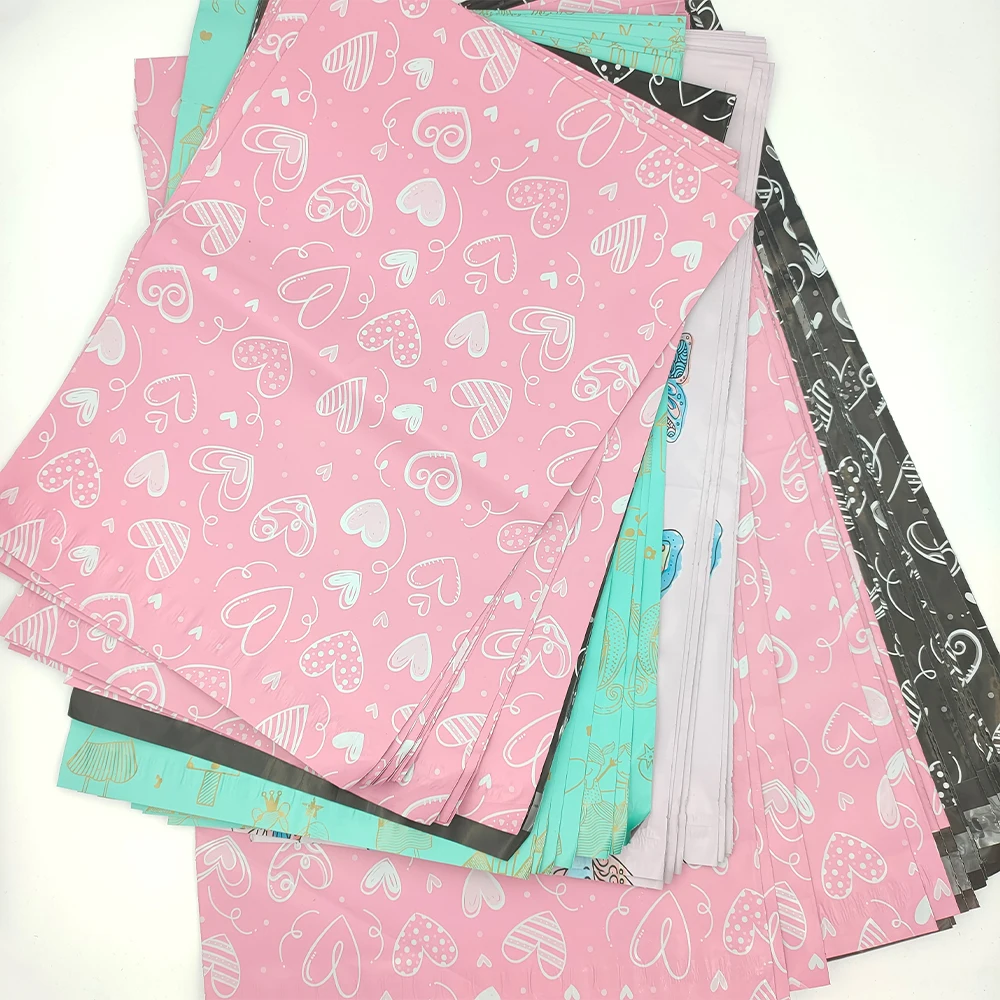 In Stock Impressionism custom mailing bag envelope plastic 10x13 colorful express self adhesive courier clothing polymailers