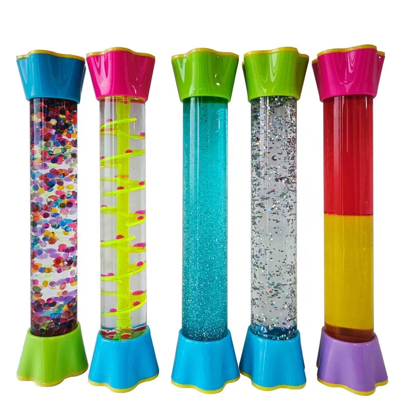 New  Sensory Fidget Tubes calm down Sensory Bottles Fidget liquid timer educational  toys