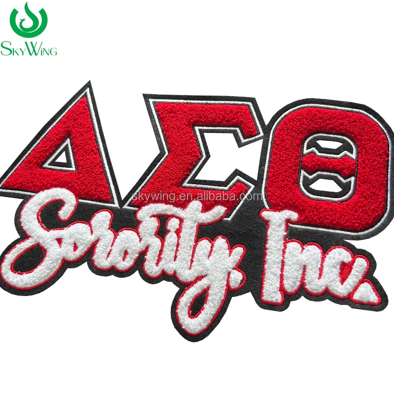 Изысканный Delta Sorority Inc. Chenille вышивка оптом полотенце 1913 Soror Толстовка греческие буквы железные патчи