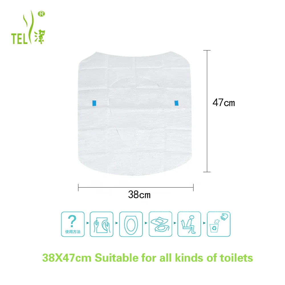 Waterproof PE Back Paper Disposable Toilet Seat Cover