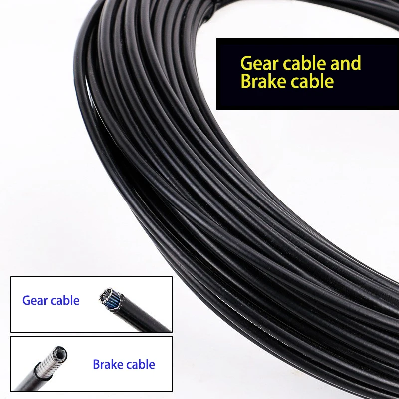 wholesale mountain bike brake cable road folding cycling bicycle shift  brake and gear cable 4mm/5mm  pipe wire bike accessories