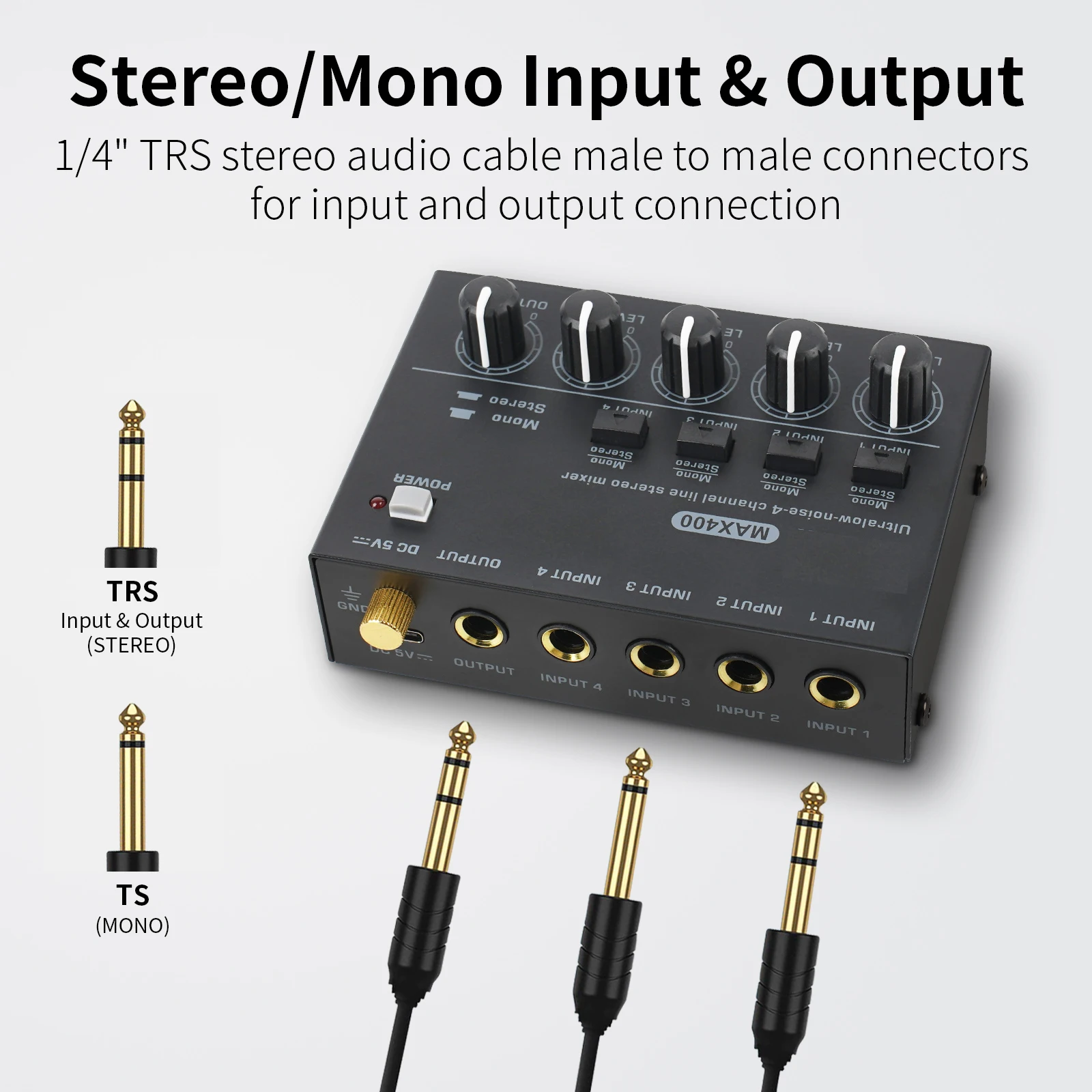 GPUB max400 mini mixer Karaoke stereo audio mixer Professional Music Mixer with AC Adapter