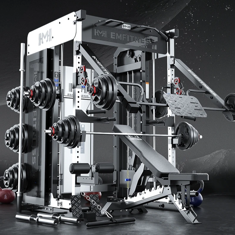 EMFitness Commercial Use Fitness Equipment Functional Trainer Smith & Squat Rack Machine