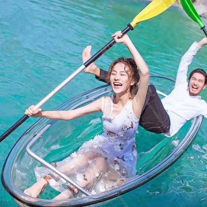 Hot Sale 2 Person Transparent Kayak Water Sport Polycarbonate Fishing Boat