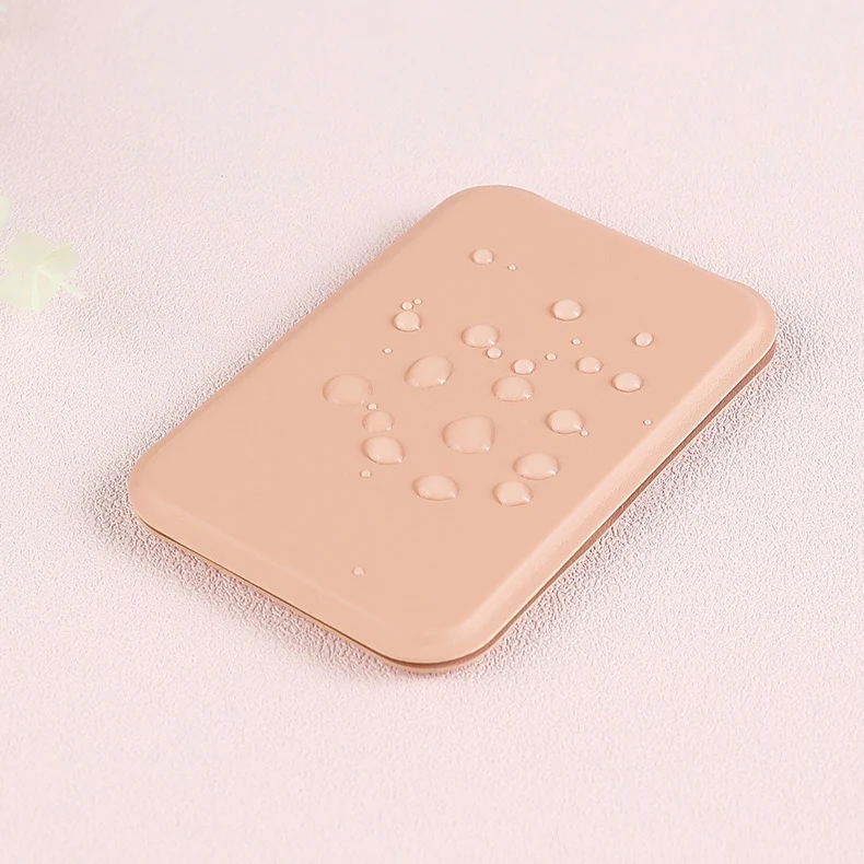 Handheld PU Leather Case Cover Rectangle Portable Compact Pocket Folding Simple Mini Desktop Makeup Cosmetic Mirror