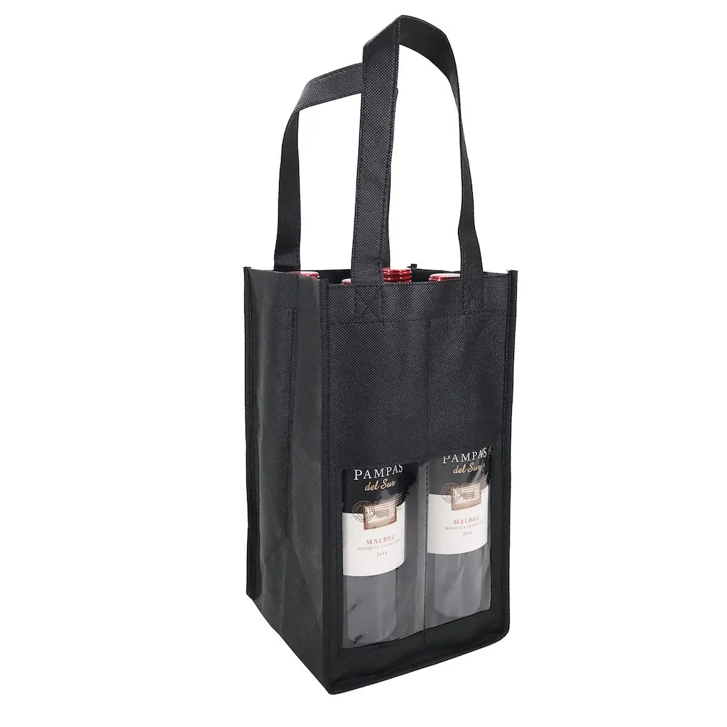 custom china professional manufacturer supply customized eco friendly printing cheap pp non woven red wine carry bag