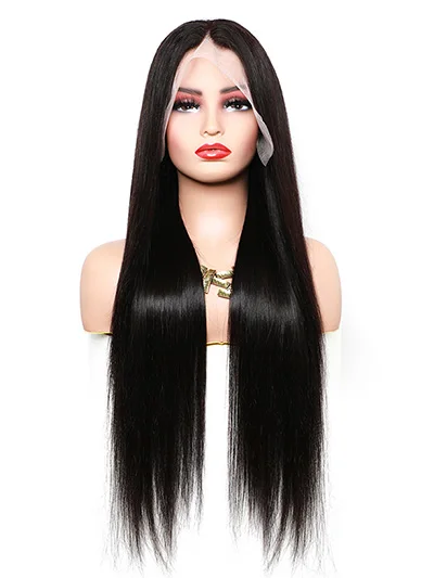 Real Human Hair Manufacturer 13*4 Transparent Lace Front Straight Raw Cambodian Com Human Hair Glueless Wig For Women