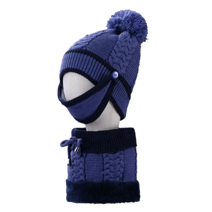Warm Scarf Thick Windproof Balaclava Multi Functional Hat Scarf Set For Women