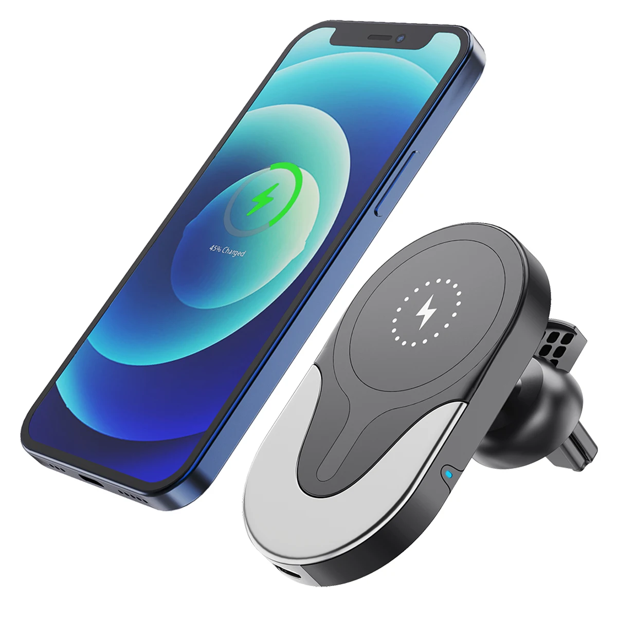 Chinese Supplier Car Electronic Matt 15W Fast Charging Smart Sensor Magnetic Mobile Stand Wireless Charger For Car For Samsung