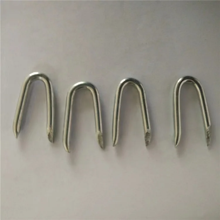 Galvanized U-shaped fence nail