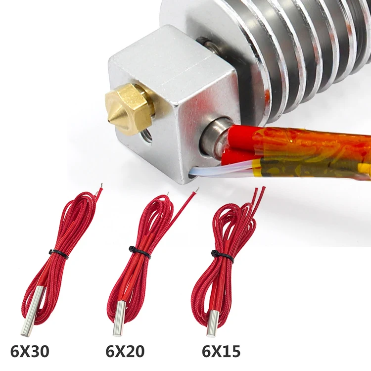12V 24V 40W 50W 6x20mm 3D Printer Parts Ceramic Cartridge Heater Heating Tube  Cylindrical Tubular Ignition Igniter Hot Rod