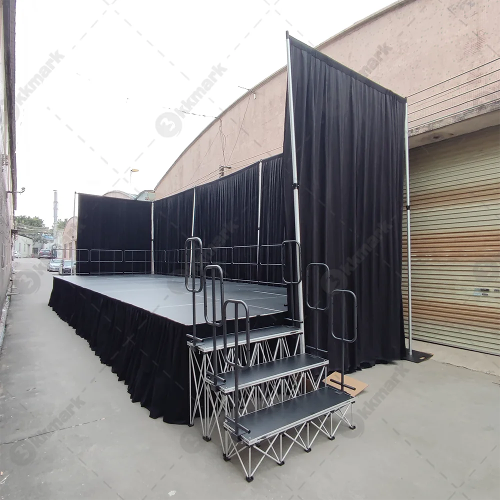Outdoor Concert Activities Portable Foldable 1X1m 1x2m Aluminum Portable Surface Spot Light Event W Stage Platform