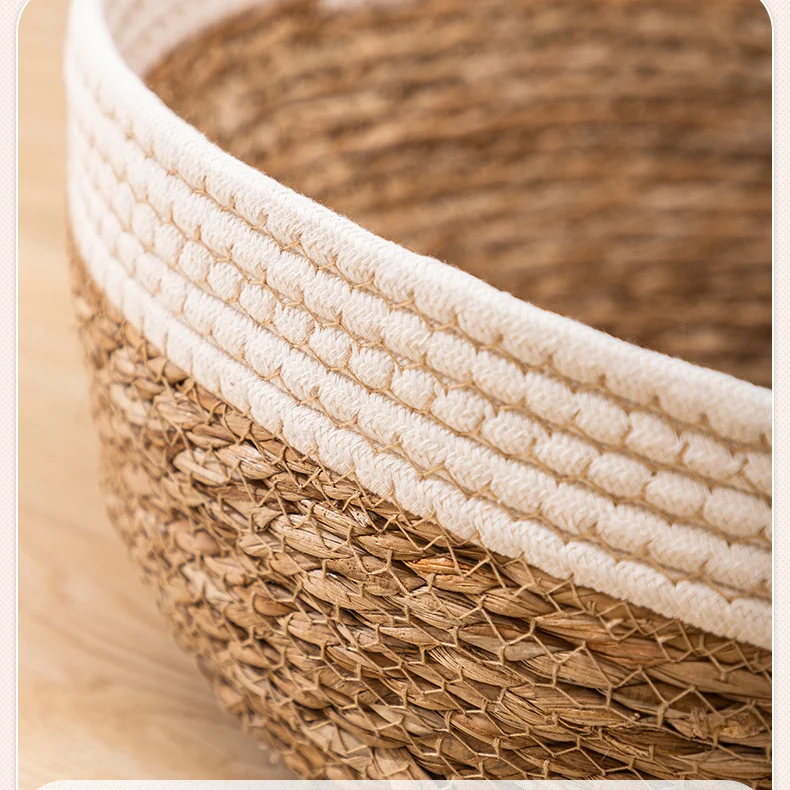 large sea grass dog basket wicker dog toy bed woven natural pet bed house woven rattan baskets for dogs