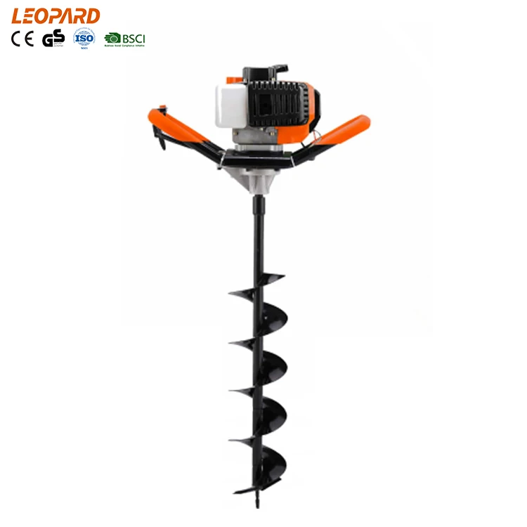 LEOPARD 51.7cc Gas Earth Auger 2 Stroke 520B OEM/ODM Portable Quick Stop Clutch power Earth Auger for planting tree