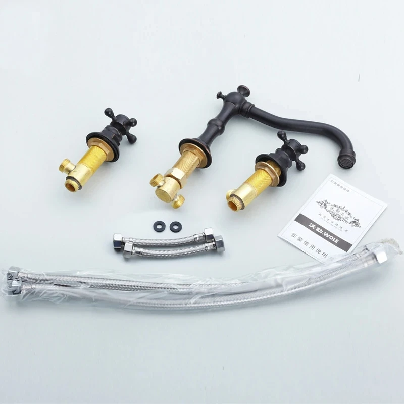 Widespread Bathroom Faucet Bathroom Taps Hot Cold Basin Mixer Modern Luxury Water Faucet for Hotel Bathroom Washbasin Faucet