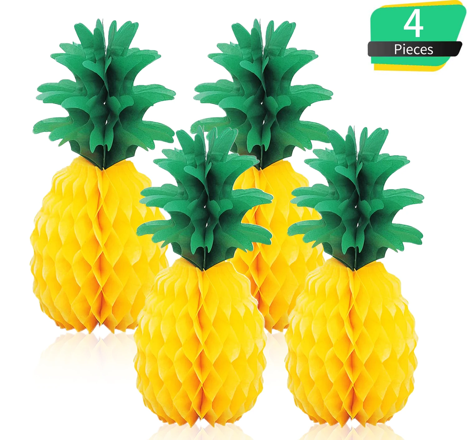 Xieli Pineapple Honeycombs Tissue Paper Flamingo Honeycomb Hanging Decorations For Hawaiian Luau Summer Holiday Party Supplies