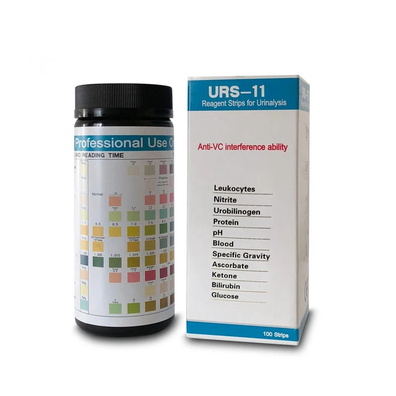 Leukocytes/Nitrite/Urobilinogen/Protein/pH/Blood/Specific Gravity/Ascorbate/Ketone/Bilirubin/Glucose Urinalysis Urine Test Strip