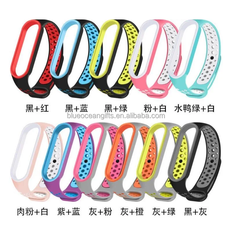 Custom Amazon HOT Sport Silicone Strap for Xiaomi mi band 5 Breathable Miband Strap Replacement Bracelet For MiBand 6 Smart