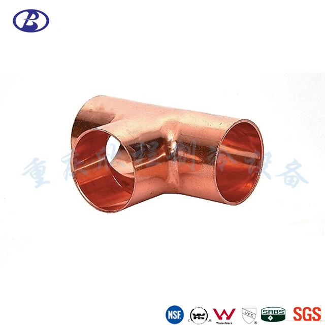 3 Way Copper Tee Reducer Refrigeration and Plumbing Copper Pipe Fitting