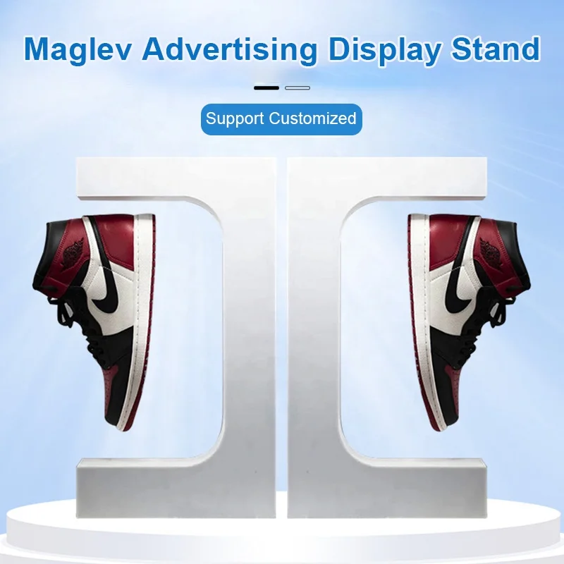 Customization LED Light Function Magnetic Floating Levitating Sneakers Sport Shoes as Display