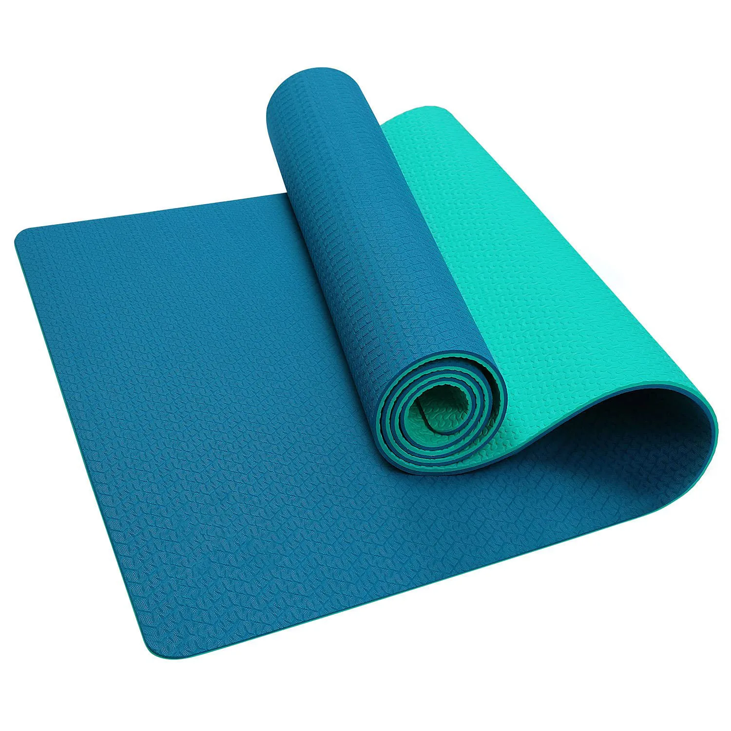 Non Slip Textured Surface Eco Friendly TPE Thick Exercise Pilates Fitness Workout Yoga Mat with Carrying Strap