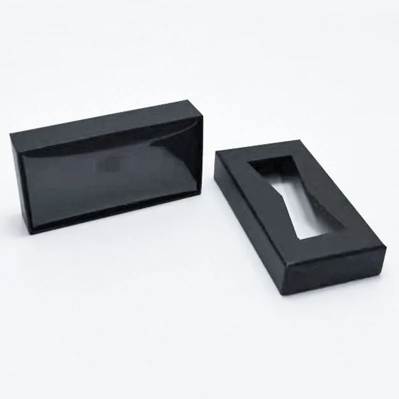 Custom designer recyclable black paper bow tie packaging box with window