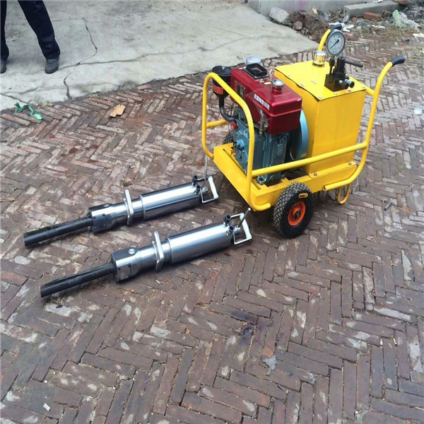 Hydraulic pneumatic heavy duty rock splitter machine with three guns portable wedges with stone splitting machine