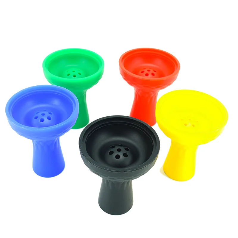 Silica Gel rubber Hookah Accessories 7 Holes Hookah Head Phunnel Shisha Narguile Silicone Hookah Bowl