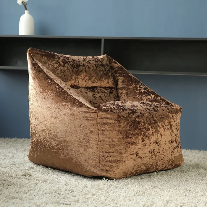 Modern Style Multiple Colour Velvet Fabric Bean Bag Chair
