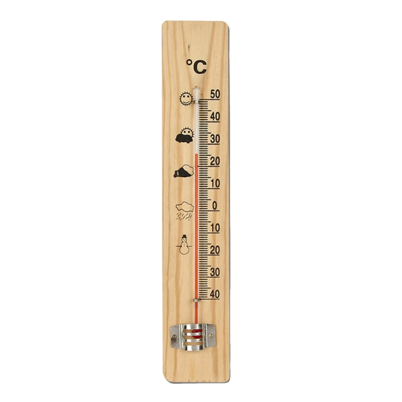 wooden base room and garden thermometer