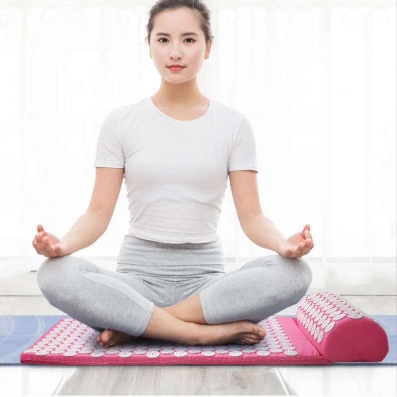 Wholesale Rubber Plastic Spikes yoga massage pillow set acupressure mat