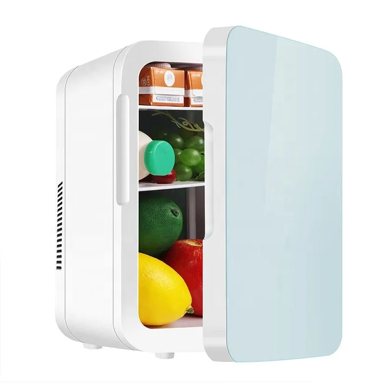 8L Cosmetic Mini Fridge Both DC AC used Camping Car Refrigerator Mini Cosmetic Refrigerator With Mirror LED Light Refrigerator