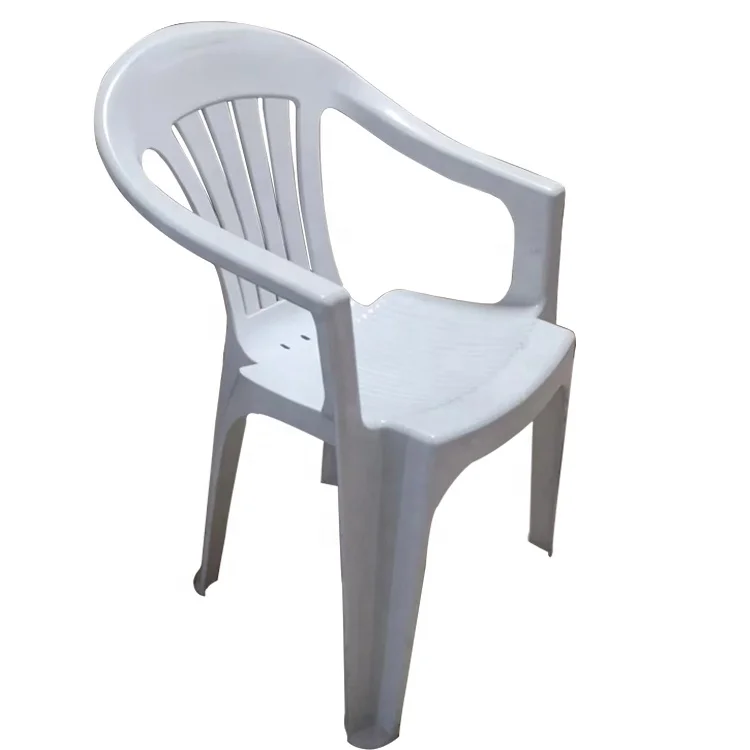 cheap white outdoor garden PP plastic chair with arm
